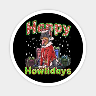 Doberman Santa Claus Hat Merry Christmas Dog Magnet